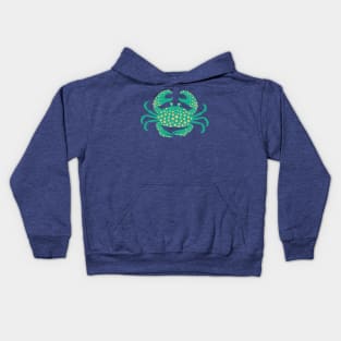 KING CRAB Coastal Ocean Undersea Beach Sea Crustacean Summer Green - UnBlink Studio by Jackie Tahara Kids Hoodie